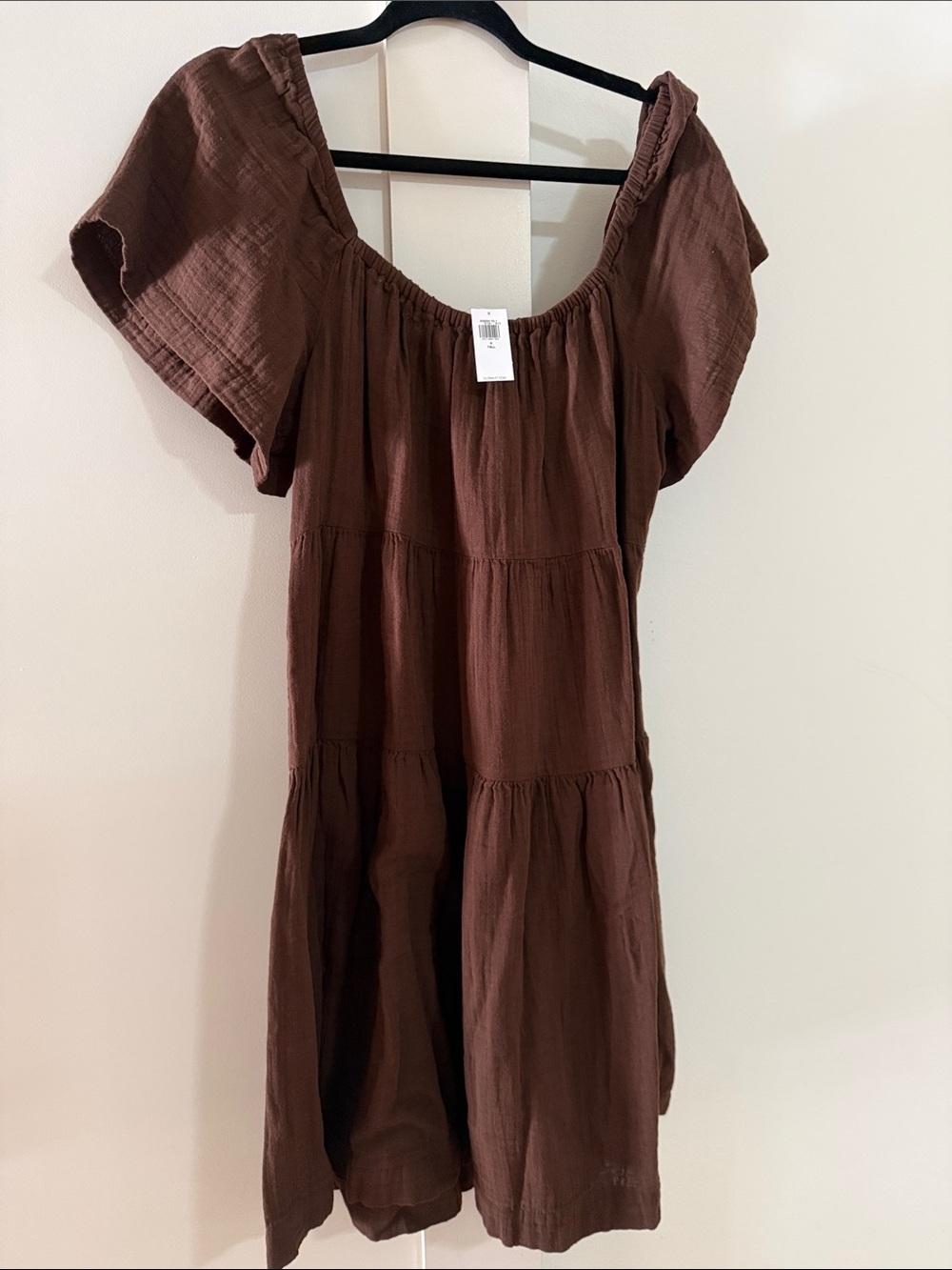 Old Navy Brown Tiered off the shoulder Dress